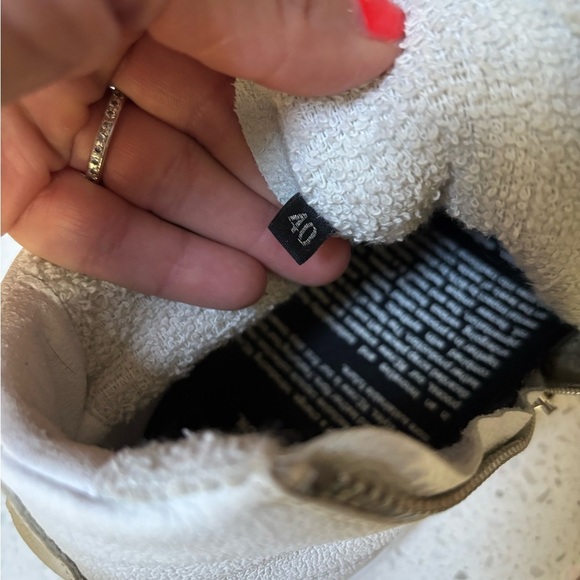 P448 Womens B Star Whiter Sneaker High Top Zipper Gray Laces Size 40 - Picture 8 of 10